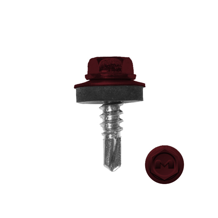 Саморез по металлу Daxmer 5,5х19 (250шт) сверло №3 RAL 3005 матовый