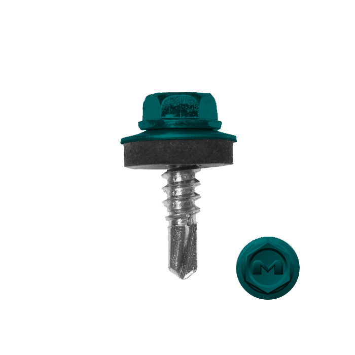 Саморез по металлу Daxmer 5,5х19 RAL 5021 (250) сверло №3