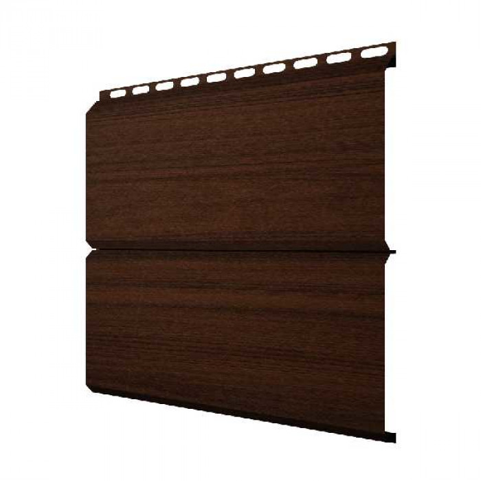Металлический сайдинг Grand Line ЭкоБрус 0.45 мм Print Elite с пленкой Choco Wood